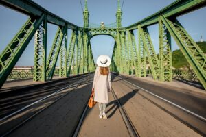 Woman traveling in Budapest